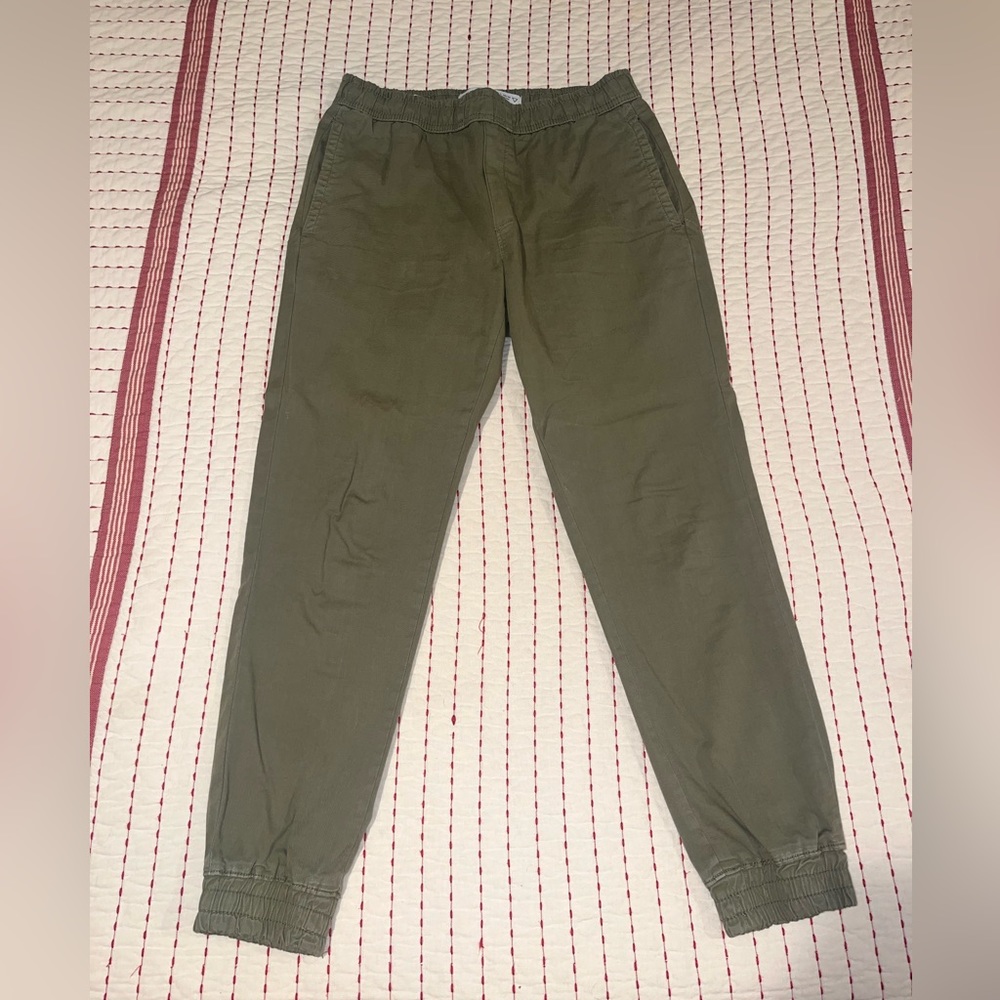 Zara Denimwear Stretch Chino Joggers Men’s Small Olive Green
